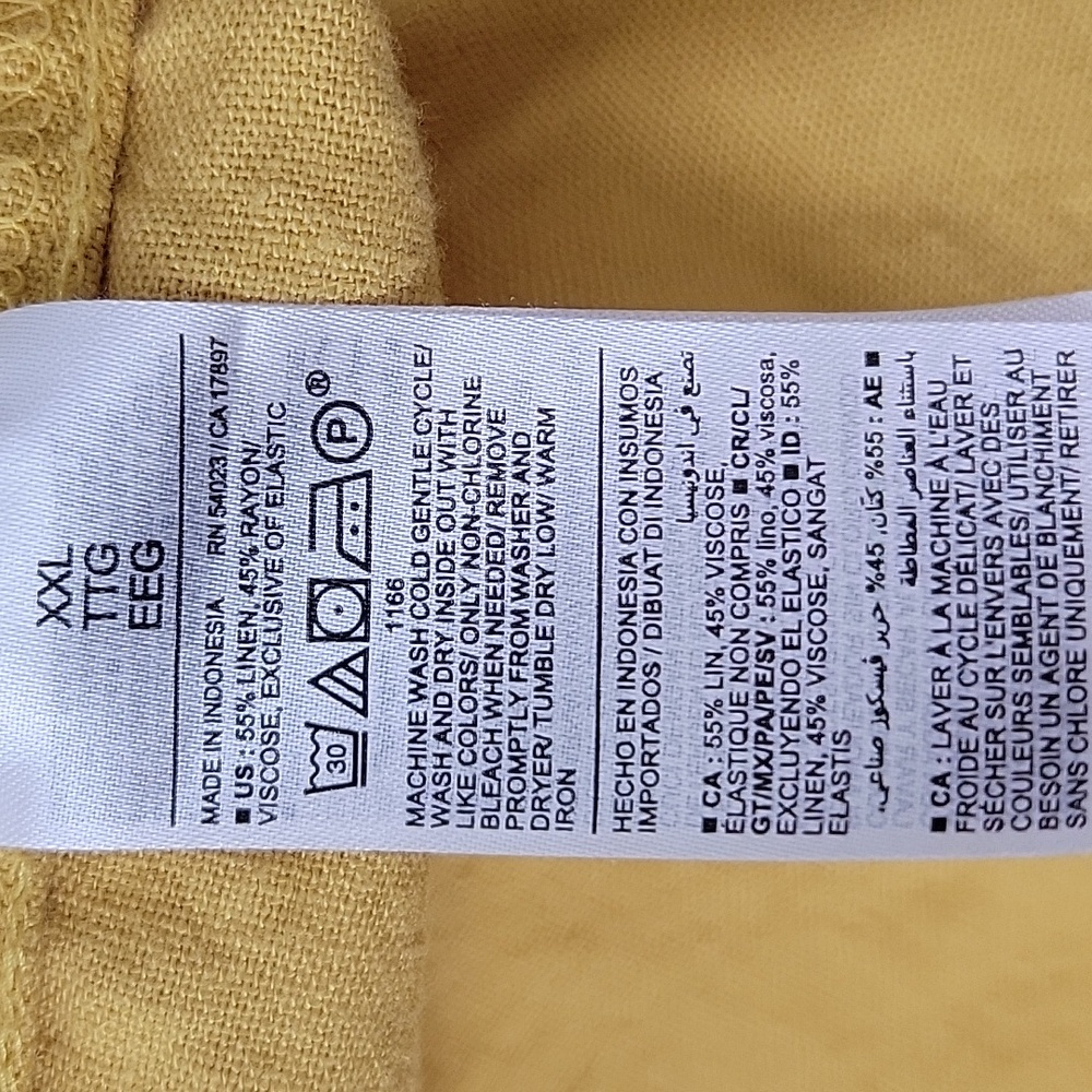 OLD NAVY WOMEN'S LINEN BLEND YELLOW SPAGHETTI STRAP DRESS SIZE XXL - Picture 7 of 7
